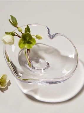 NWT SIMON PEARCE Romance Heart Dish Clear Glass Heart-Shaped Decorative Bowl
